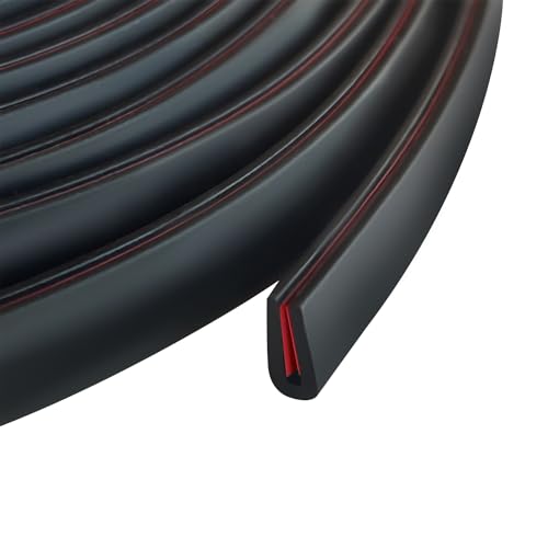 Edge Trim, 1/16" Rubber Edge Trim, Flexible Self Adhesive U Channel Edge Guards, Edge Protector for Sharp Edge, Sheet Metal and Car Doors, Peel and Stick Auto Door Guard, Black Color, 10Ft - size: Size1/16"(Fit 0~5/64"), L10'