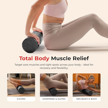 Sunny Health & Fitness 24" Black High-Density Yoga Foam Roller - color: Black, size: 24-Inch