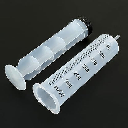 300ml 350ml Syringe with 27.6" Tube and Needle 14G 1.5”, Large Plastic Syringe Individually Packaged for Glue Dispensing, Labs, Watering, Refilling - style: 350 ml