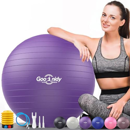 Soft Exercise Ball, Yoga Pregnancy Ball Chair, Pilates Equipment with Pump - color: Purple, size: S(15-18inch/38-45cm)