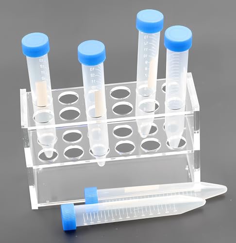 12 Sockets Clear Acrylic Test Tube Rack 10ML Test Tubes,Plastic Centrifuge Tube Holder Stand - color: 10ml(12 Sockets)