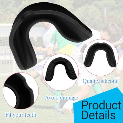 10 Pack Sports Mouth Guards, Gel-Fit, Universal, All Black - color: Black