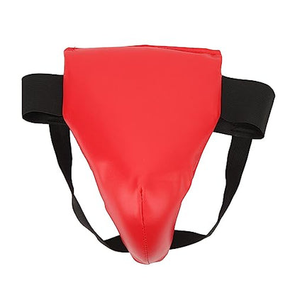 Boxing Groin Guard, Red Boxing Crotch Protector Jock Strap Supporter Adjustable Athletic Supporter Jock Strap Groin Protector Cup Men for Martial Arts for Boys Youth (M)