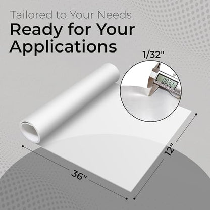 Exactly Rubber - Translucent Silicone Sheet, 50A Durometer Rubber Sheet, Semi Clear Silicone, Resistant -80 to 450°F, Food-Grade Silicone Placemat, 450% Elongation, Made in the USA, 1/32 x 12” x 36” - size: 1/32 x 12 x 36