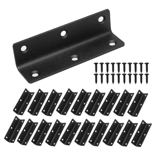 L Bracket, Heavy Duty Corner Brace, 20 Pack 4" Metal Shelf Bracket Angle Bracket for Shelves, Black Metal Braces for Wood Furniture - size: 4 Inch, style: Black 20 Pack