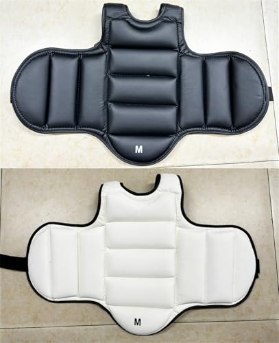 Reversible Karate Sparring Chest Guard, Taekwondo Boxing MMA Martial Arts Muay Thai Kickboxing Training Body Protector - color: Black/White, size: X-Small