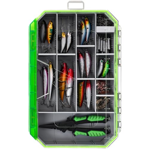 Ghosthorn Fishing Tackle Box, Waterproof 3600 and 3700 Tackle Trays, Plastic Tackle Box Organizer with Removable Dividers, Storage Lure Box and Terminal Tackle Storage - style: 3700*1