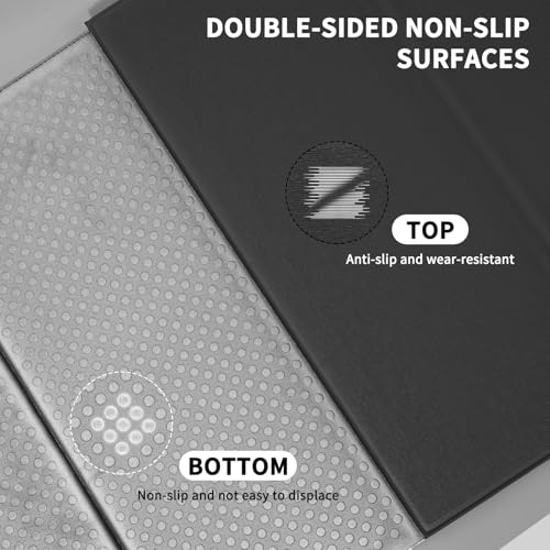 Foldable Yoga Mat Extra Large 74"×31.5" | Double-Sided Non-Slip,Extra Wide Foldable Design,8mm Extra Thick,Exercise Mat for Home, Studio and Travel Use - color: Black+Gray