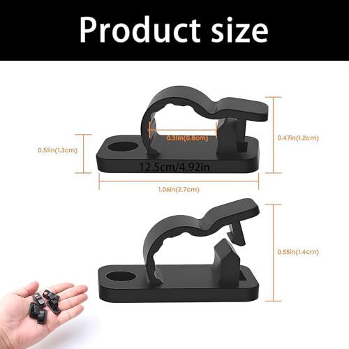 of 12 Common Cable Clip Holders Including Screws for Versatile Application on Different Materials Cable Management Clips with Screws for Secure Wire Organization