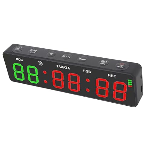 Gym Timer, Workout Timer, Magnetic Digital Timer with Interval Stopwatch 1000mAh Rechargeable for Home Gym Boxing