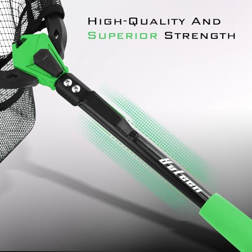 Floating Fishing Net Fish Landing Net - Upgraded Design Foldable & Lightweight Freshwater Fishing Landing Net, Ultra-Thin Rubber Fish Net Easy Catch and Release, Fishing Gifts for Men - color: Green 15"/38cm Hoop Size (Not Extendable)