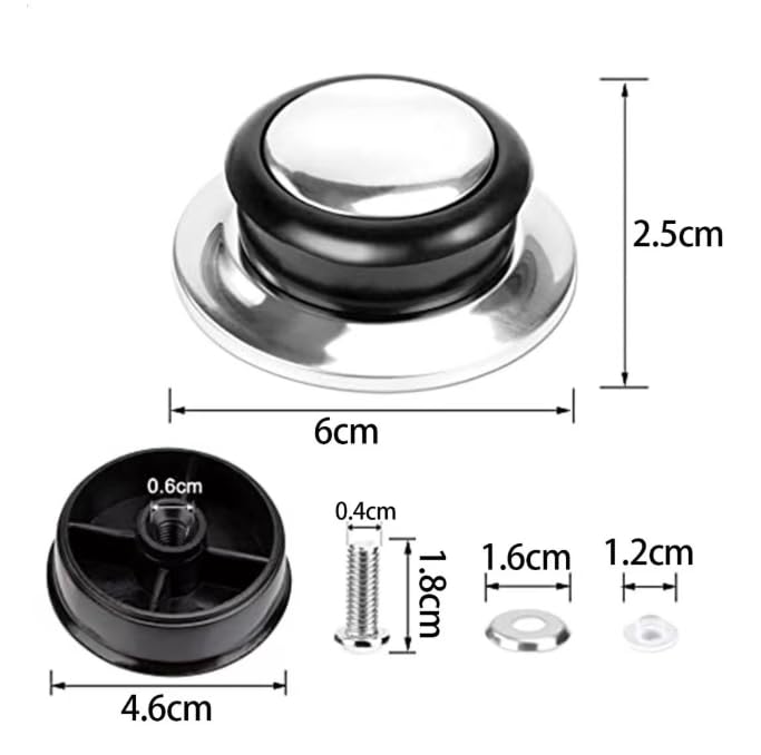 2 PCS Pot Lid Top Replacement Knob -Heat Resistant, Universal Kitchen Cookware Lids Knob,Replacement Holding Handle Knobs for Casserole Kettle Cover Glass Saucepan Lid