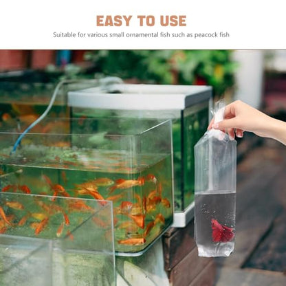 50pcs Thickened Fish Transport Bags 6x34cm Leak-proof Plastic Aquarium Shipping Bags for Betta and Guppy Live Fish Packaging