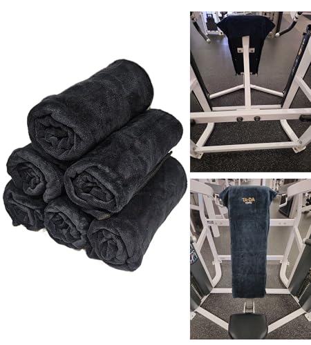 TA-DA Microfiber Towel | Back Pocket Insert on Hands and Fitness Items for Convenience. Sports Fitness Gym Workouts Yoga Pickleball Volleyball Hiking Etc. | 17" Inch X 32" Inch | 6 Pack | Black - color: Black