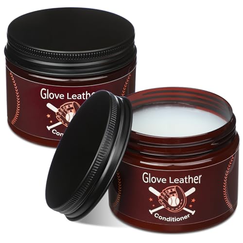 2 Pack Baseball Glove Leather Conditioner 4.7 oz Glove Conditioner Care Cream Mink Oil for Baseball Gloves, Softball Gloves, and Other Leather Sports Equipment