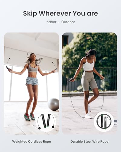 RENPHO Smart Cordless Jump Rope with Counter, App Data Tracking - color: A-Black