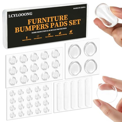 Soft Clear Cabinet Door Bumpers Pads, Self-Adhesive Rubber Furniture Pads | Crystal Clear Material,For Door Handles, Drawers And Walls,Helps Protect Surfaces, Shock Absorption, And Reduce Noise.