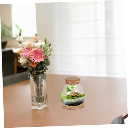 ABOOFAN 2Set Glass Betta Fish Tanks with Cushion Mat Small Vases for Desktop Plant Display and Home Office Decoration