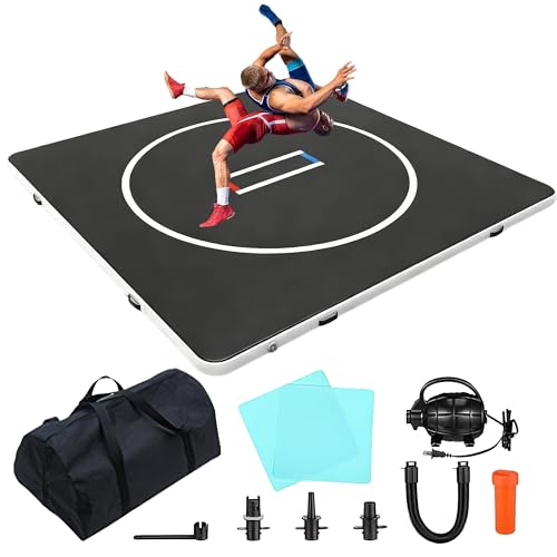 Wrestling Mat,Inflatable Mat 10'x10' 4" Thick PVC BJJ Gymnastics Jitsu MMA Judo Martial Arts Mat Foldable Home Gym Indoor Outdoor Exercise Training Mat, Custom Color Available/size - size: 13ftx13ft
