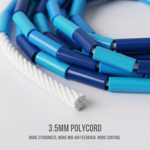 Elevate Rope Beaded Jump Rope, 1 in Beads, 10 ft Adjustable, Segmented - color: Storm