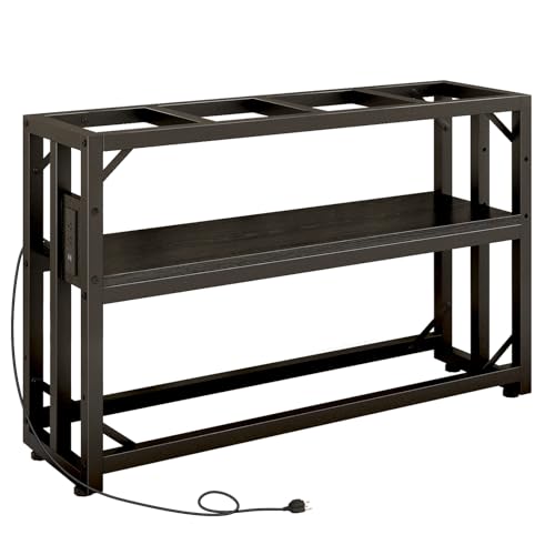 55 Gallon Fish Tank Stand with Power Outlet,Adjustable Aquarium Stand, Heavy Duty Terrarium Stand,Metal Frame Reptile Turtle Tank Stand Suitable for Home Office,860LBS Capacity, Black - color: Black, size: 55 Gallon