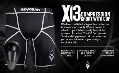 Revgear X13 Compression Shorts & Cup: Ideal Mens Prot, Mens Gym, Running - size: Small
