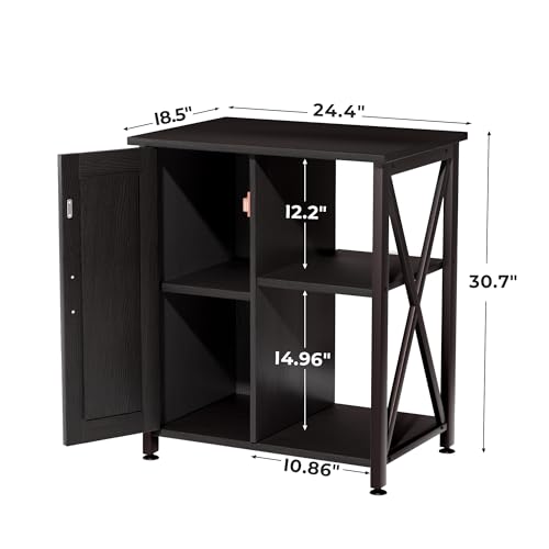 Herture 45-67 Gallon Reptile Tank Stand with Power Outlet, Terrarium Stand with Storage Cabinet, 24" Wx18 D Tabletop, Reptile Terrarium, Black PG12XYB - color: Black, size: 24x18"-46-67 Gallon