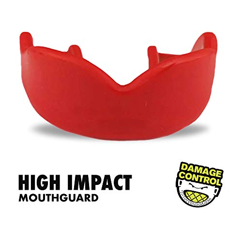 DAMAGE CONTROL High-Impact Sports Mouth Guard – Red - color: Red, size: Adult