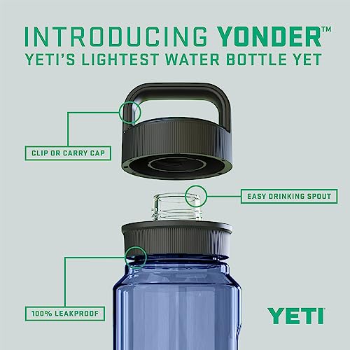 YETI Yonder Water Bottle with Yonder Chug Cap, Lightweight, Leakproof and BPA-Free - color: Navy, style: 50oz