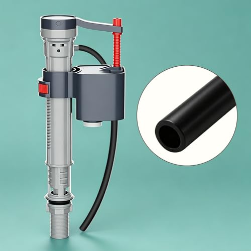 Universal Toilet Refill Tube Hose Pipe Replacement, 11.6 Inch Rubber Water Line with Clip Clamp Connector, 3 Pack (Black1) - color: Black1