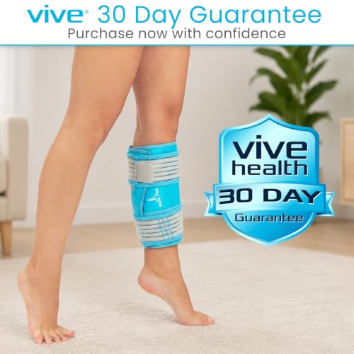 Vive Calf & Shin Ice Pack Wrap (Single) - Extra Strength Hot & Cold Therapy - size: Single