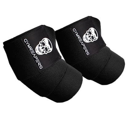 Gymreapers Weightlifting Elbow Wraps (1 Pair) - Flexible 40'' Elbow Compression Strap & Joint Support Brace - for Bench Press, Powerlifting, and Pressing - color: Black
