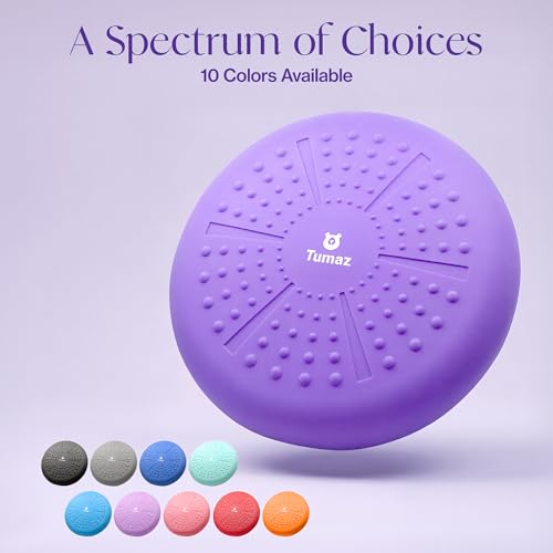 Tumaz Wobble Cushion Wiggle Seat Core Balance Disc with Pump - color: 08. Purple