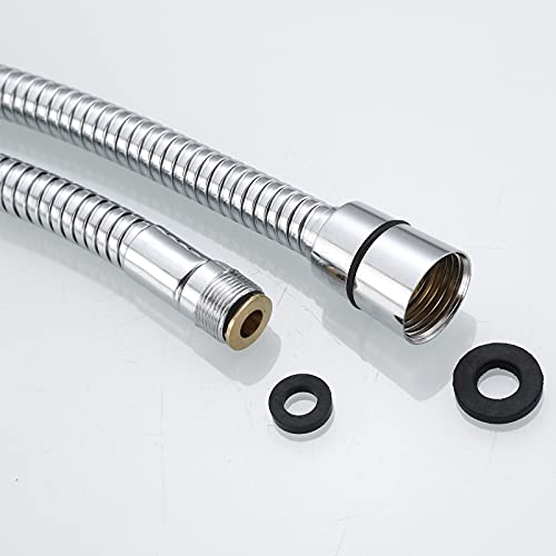 Kitchen 118-Inch or 300CM Pull Down Sink Faucet Replacement Pull Out Spray Head Hose Stainless Steel (Electroplating, 3 meters)