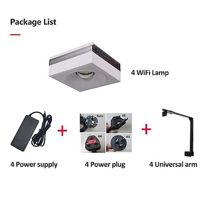 RL90 WiFi LED Aquarium Light Full Spectrum Aquarium Reef Led Light, for 72inch 180cm 6ft SPS LPS Marine Reef Coral Tank, App Control (4 RL90FS with arm kit) - size: 4 RL90FS with arm kit
