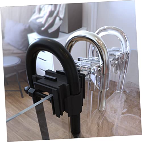 LIOOBO Multifunctional Acrylic Pipe Holder for Fish Tanks Water Filter Holder Clip Easy to Install Space-Saving Design Black