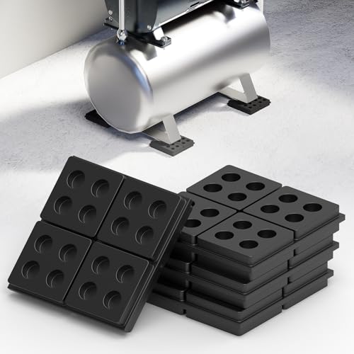 Anti Vibration Pads,4"X 4"X 3/4" Heavy Duty All Rubber Waffle Vibration Isolation Pads for Air Conditioner,Air Compressors,HVAC,Washer etc.