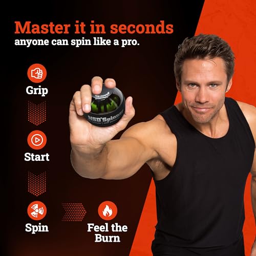 NSD Manual Thumb Wind Start Spinner Gyro Ball – Up to 15,000-18,000 RPM Premium & Durable Hand Strengthener and Wrist Exerciser for Grip Strength Training, Forearm Workout, and Pain Relief - size: Thumb-Wind Start Standard