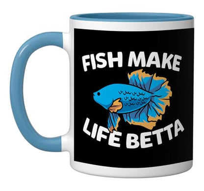 Aquarist Gift for Aquarium Lovers - Fish Tank & Fish Keeping Ceramic Mug, Blue/White