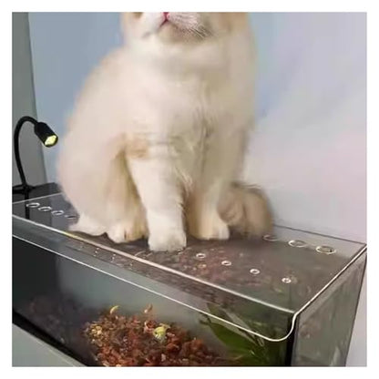 Cat-Proof Acrylic Fish Tank Lid - Customizable 20x18in Hood with Air Holes, Jumping-Proof Cover to Keep Fish Safe from Cats, Durable Aquarium Protector - size: L16xW12in/40.6x30.5cm
