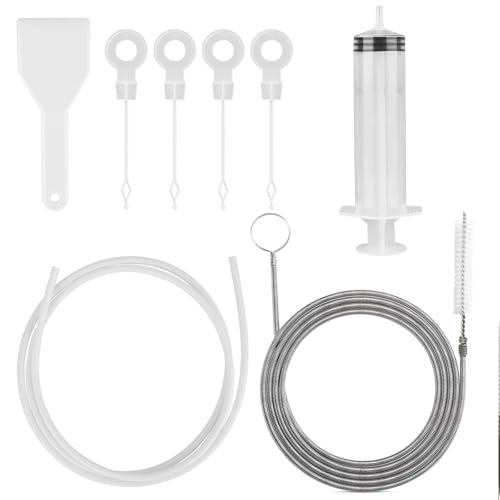 8 PCS Refrigerator Drain Cleaning Tool - Fridge Water Line Cleaner Kit with Long Tube Brush Cleaner, Water Dispenser Cleaning Kit
