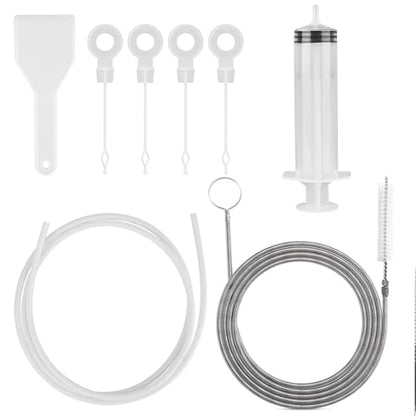 8 PCS Refrigerator Drain Cleaning Tool - Fridge Water Line Cleaner Kit with Long Tube Brush Cleaner, Water Dispenser Cleaning Kit