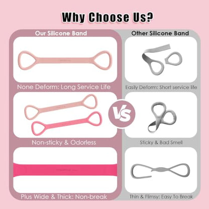Figure 8 Resistance Bands with Handles,Silicone Exercise Band Set | Upgraded 8-Shaped Stretch Bands for Women Home Working Out Arms Back Legs Pilates Yoga Physical Therapy Multi Packs - color: Extended Version: 3Pcs 15Lb & 25Lb & 35Lb