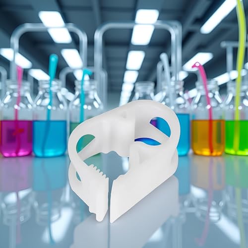 10Pcs White Plastic Tubing Clamps 1/4" - 1/2" Adjustable Tube Clamp Laboratory Pinch Valve Flow Control Hose Clamp for Beer Bottle and Infusion Bottle，Lab Instruments and Equipment