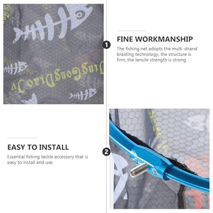 NOLITOY Fishing Net Replacement Head 35cm Diameter, Foldable Fish Catching Tool with Sturdy Mesh, Multi-use Landing Net for Freshwater and Saltwater Fishing Supplies Random Color
