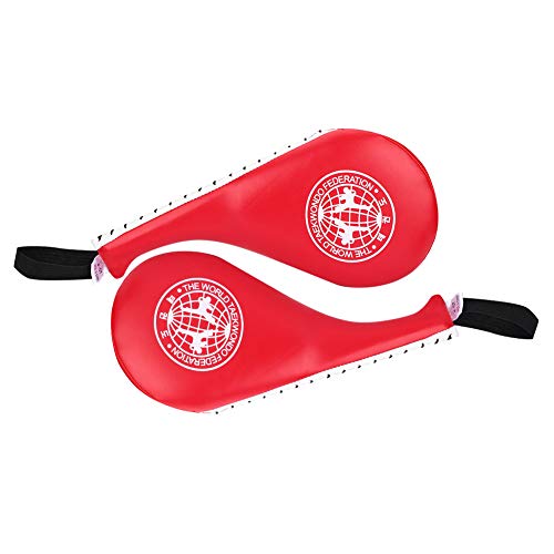 Taekwondo Kick Pad - 15x7 Inch PU Leather Strike for Karate, Muay Thai, and Martial Arts Training - color: Red
