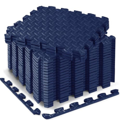 18 Pcs EVA Foam Floor Tiles, Puzzle Exercise Mat Set for Gym - color: Deep Ocean Blue