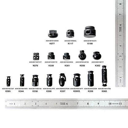 DYZD Plastic Cord Lock End Toggle Double Hole Spring Stopper Fastener Slider Toggles End (Black,10 PCS) - color: Black