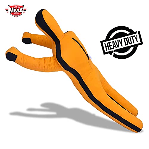 MMA Sports Brazilian JIU Jitsu Grappling Submission Throwing Dummy Punching Heavy Bag Kick Boxing Dummies UNFILLED - color: Yellow, size: 4ft, style: Standing