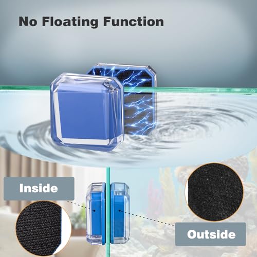 Aquarium Small Super Magentic Cleaner(The Heart of The Ocean) Fish Tank Algae Scraper Fish Bowl Magnet Brush for Glass Tank No Floating